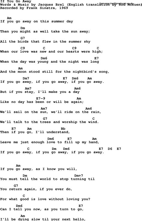 if u go away lyrics